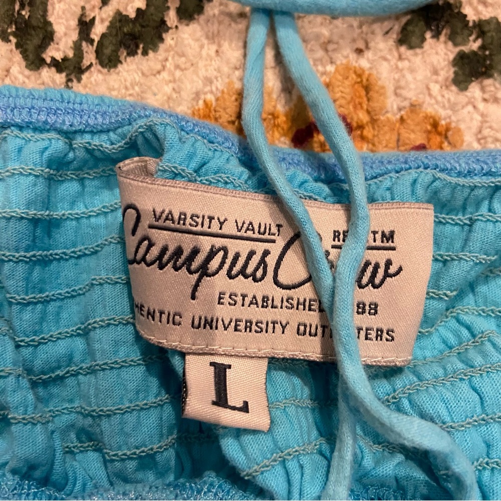 Blue Embroidered Halter Top - Picture 3 of 5